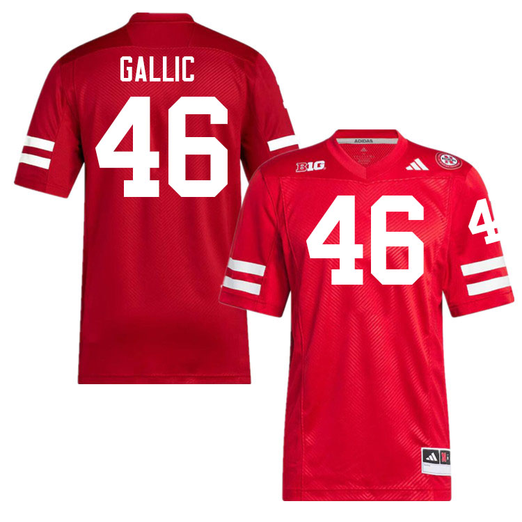 Nebraska Cornhuskers #46 Kevin Gallic College Football Jerseys Stitched-Scarlet